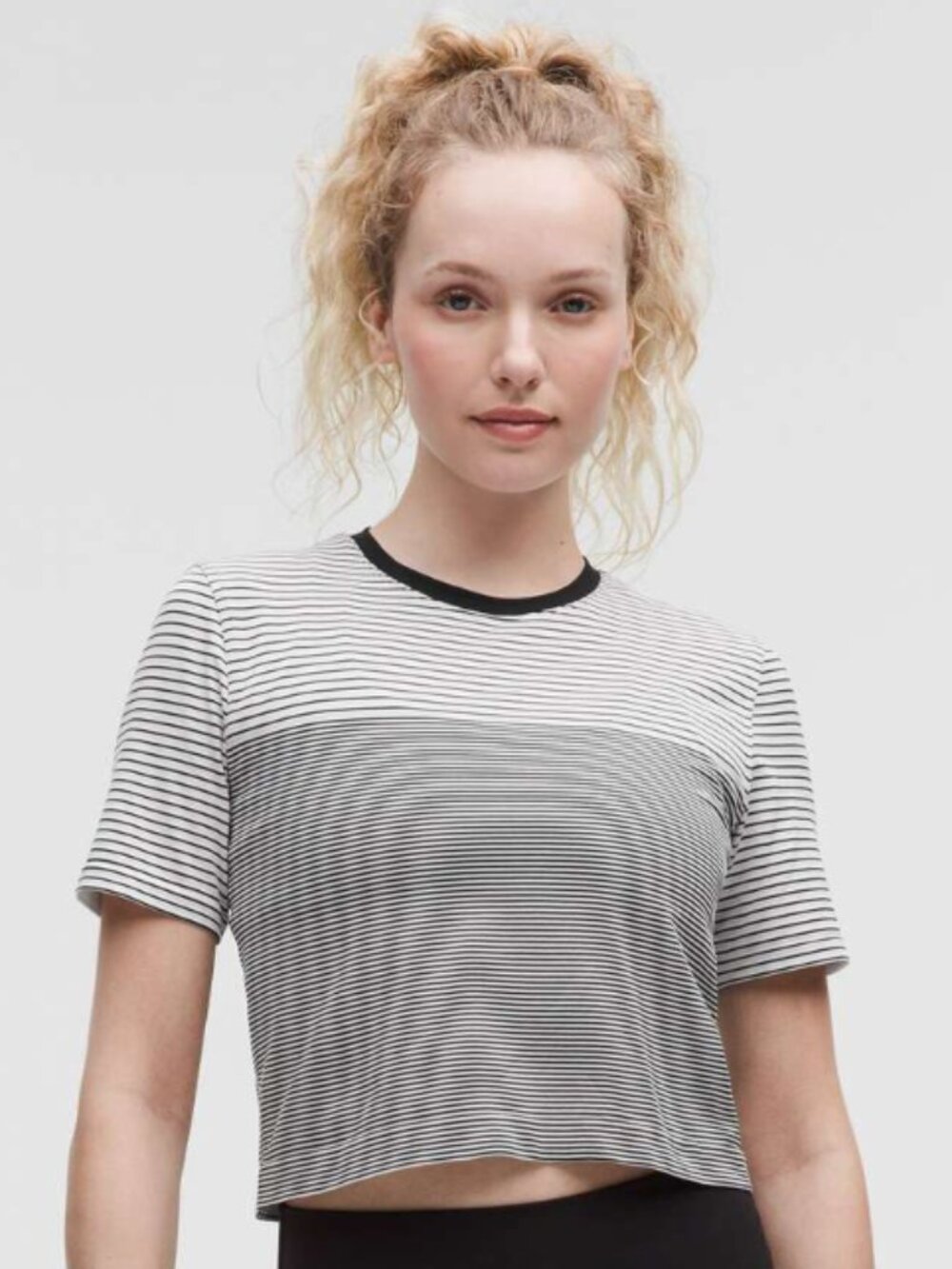 Lululemon Seamless Classic-Fit Mariner Stripe Cropped T-Shirt